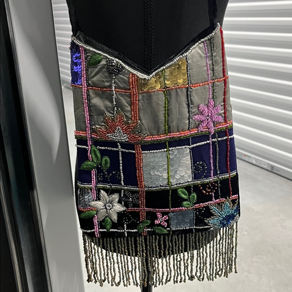 Embroidered Multicolor Shoulder Bag VINTAGE Christian Livingston collection